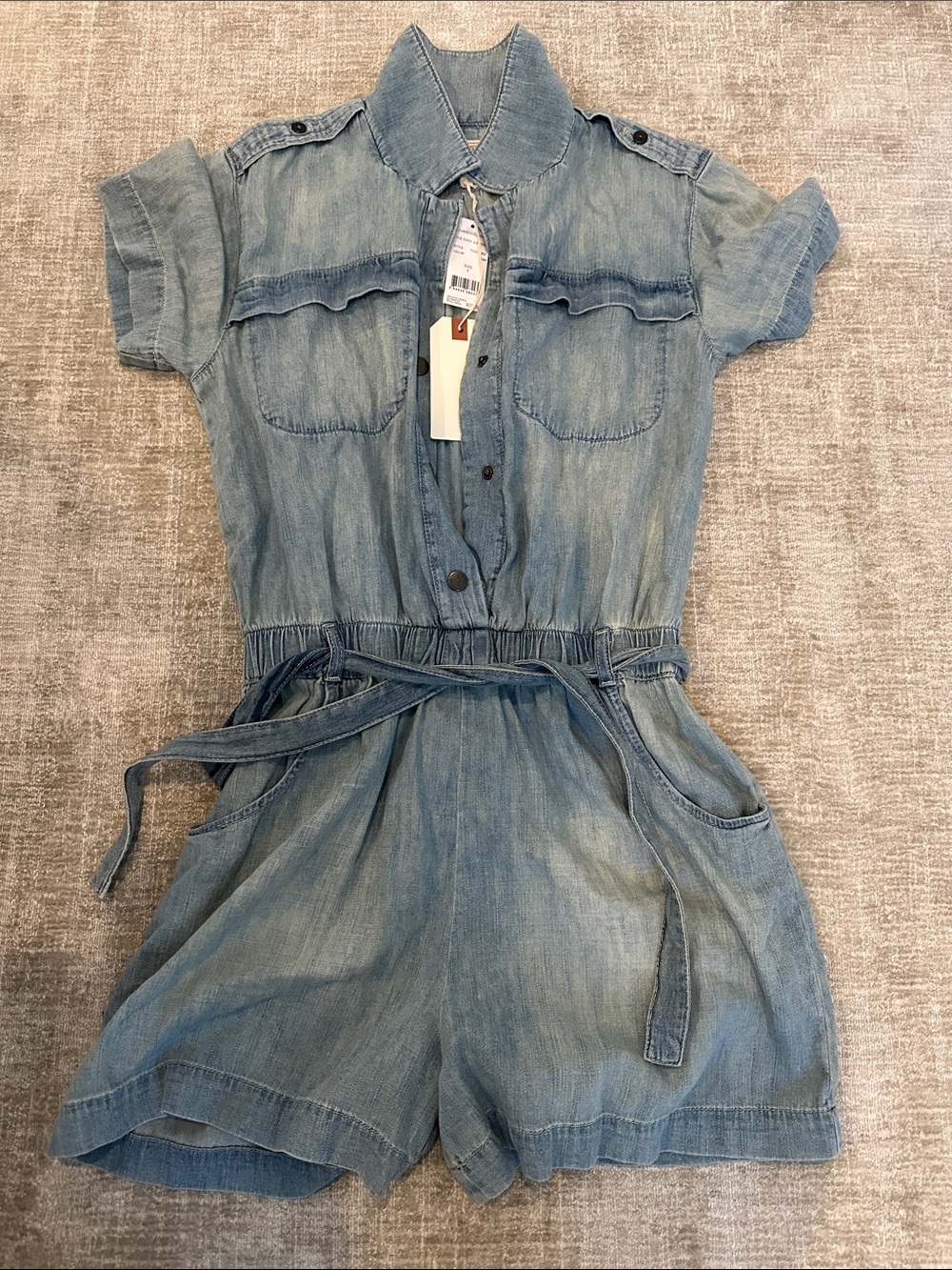 Current/Elliott Light Blue Denim Romper